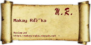 Makay Réka névjegykártya